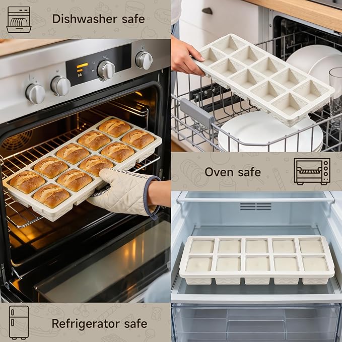 Ice Cube Tray with Lid – 3 Pack 2 Tbsp Ice Trays - Image 5