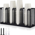 Maxcheck Metal Mesh Cup and Lid Holder Coffee Paper Cup Dispenser Lid Holder by Maxcheck