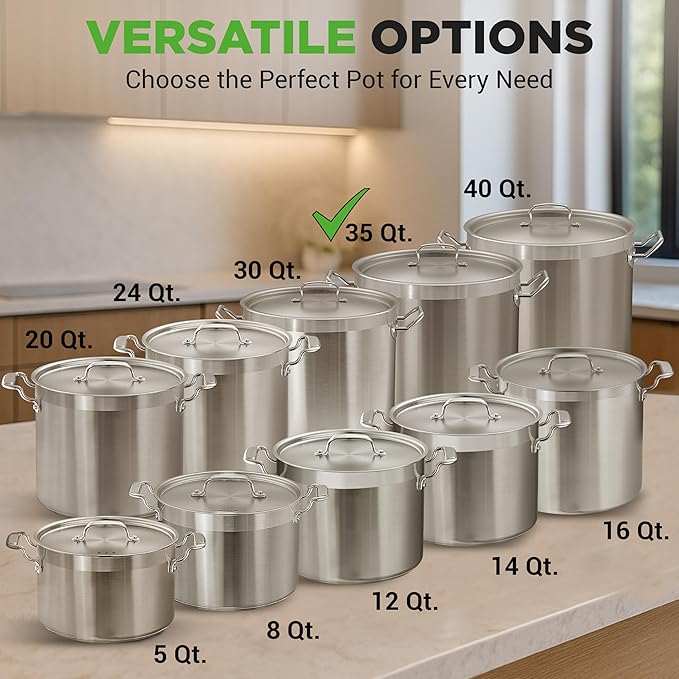 Nutrichef Stainless Steel Cookware Stockpot, 35 Quart Heavy Duty Induction Soup - Image 3
