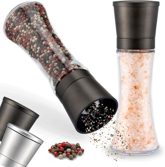 ZOLMER® Premium Gunmetal Salt and Pepper Grinder Set | Large Manual Ceramic by Zolmer
