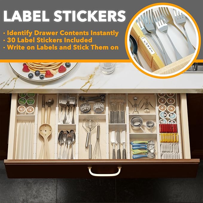 SpaceAid Bamboo Drawer Dividers - Image 3