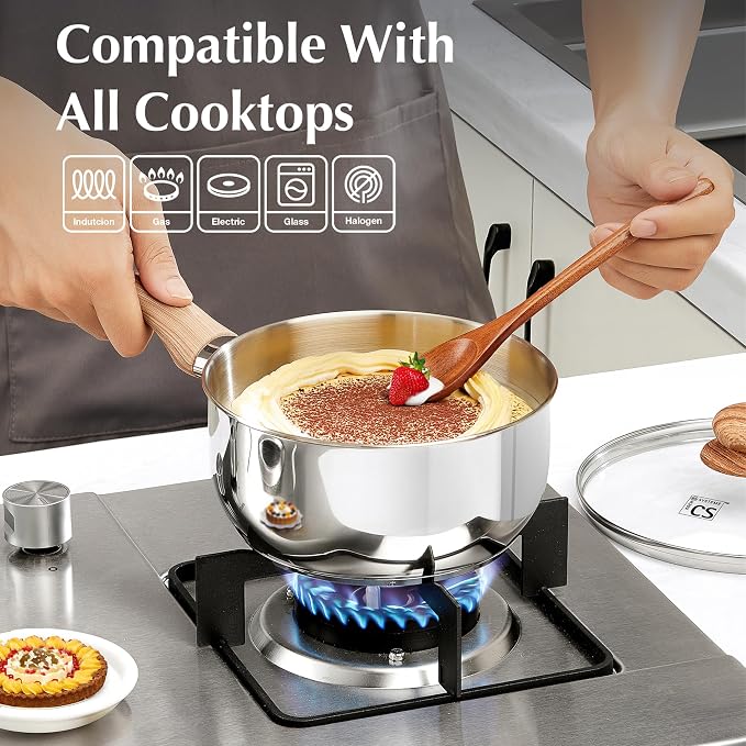 KOCH SYSTEME CS Stainless Steel Saucepan, 3 Quart Sauce Pan - Image 6