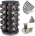 Tianifa Black Countertop Revolving Spice Rack, Empty 20-Jars Rotating Spice by Tianifa