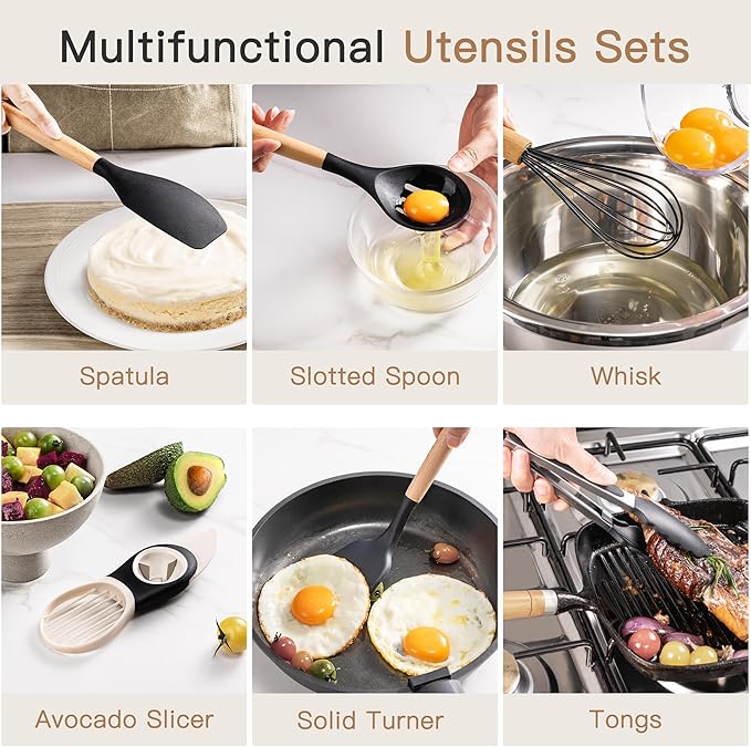 Astercook 39 PCS Kitchen Utensils Set, Silicone Cooking Utensil Sets - Image 6
