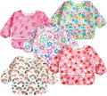 PandaEar 5 Pack Baby Long Sleeve Bibs| Waterproof Full Sleeve Bib by PandaEar