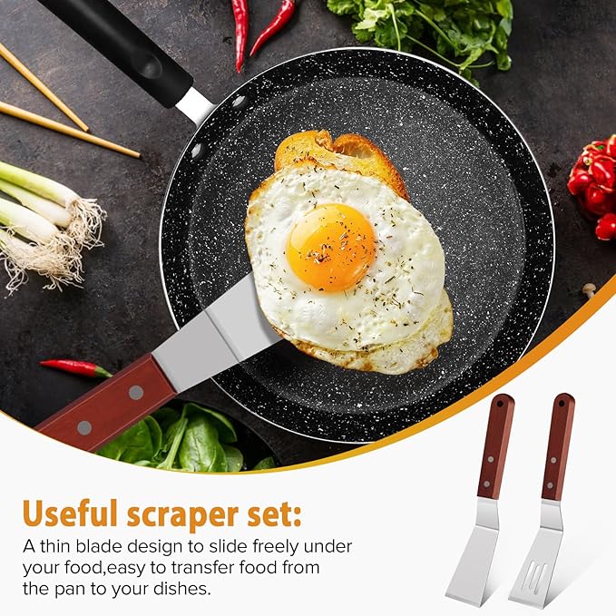 Small Metal Spatula Set for Cast Iron Skillet, Mini Wooden Spatulas for Kitchen - Image 7