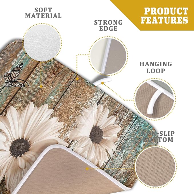 Giwawa Rustic Daisy Board Dish Drying Mat - Image 4