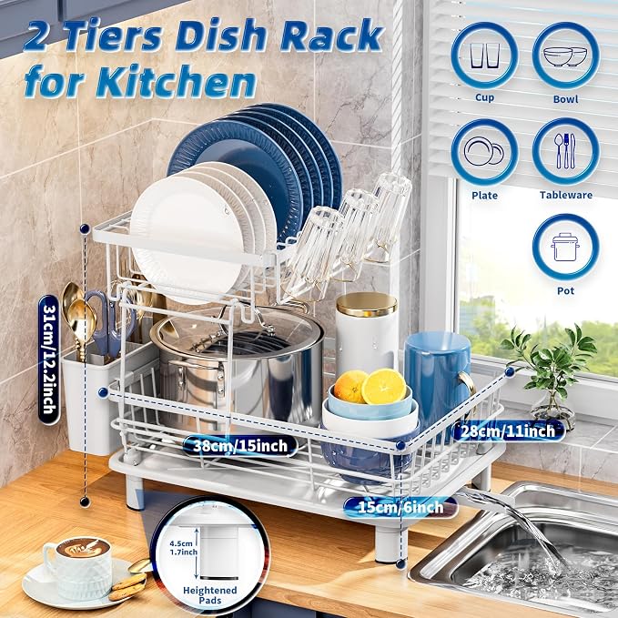GAOKASE Dish Drying Rack, Stainless Steel-Dish Rack, Dish Racks - Image 7