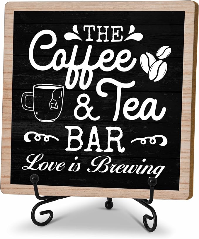 Coffee & Tea Bar Decor Signs & Table Decor, Tea Station Accessories, Themed by TIRYWT