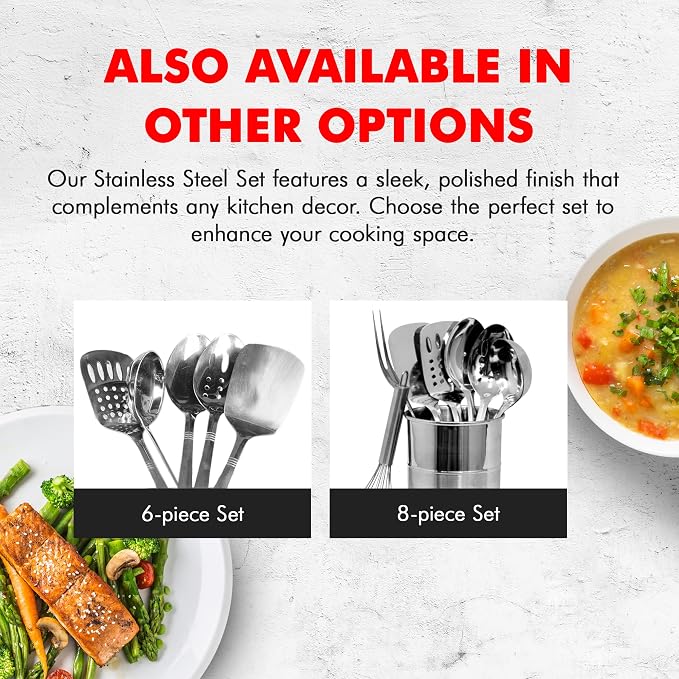 Chef Craft - 8 Piece Stainless Steel Kitchen Utensils Set - Image 7