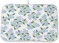 Blue Green Dish Drying Mat 18x24 Inch Vintage Floral Hydrangea Flower Drying by DAFENA