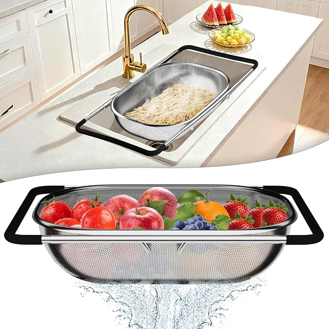 Over the Sink Colander, Expandable Strainers and Colanders by STOCKPOT