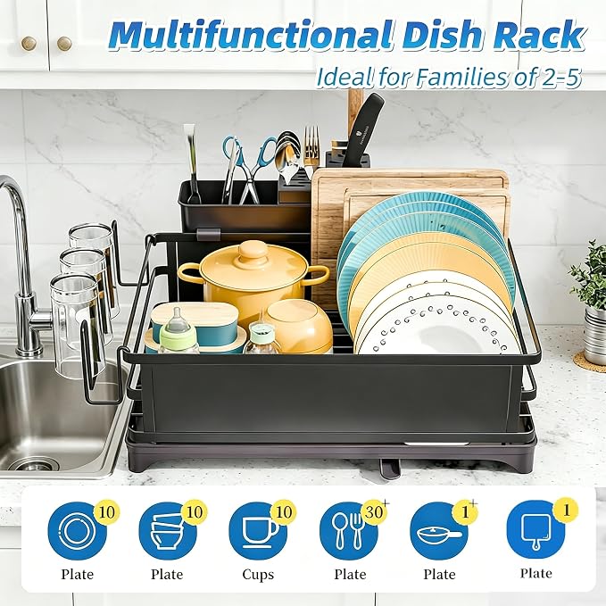 Simple Trending Dish Drying Rack, Space-Saving Large Dish Rack - Image 4