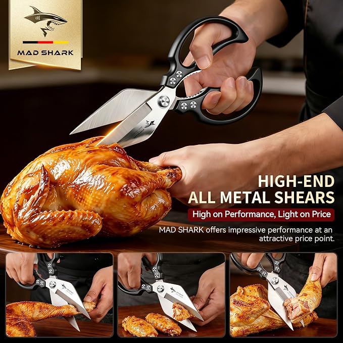 MAD SHARK Heavy Duty Kitchen Shears, Dishwasher Safe All Purpose Kitchen - Image 2