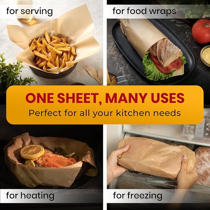 Quarter Sheet Pans 8x12 Inch Pack of 120 Parchment Paper Baking Sheets by - Image 5