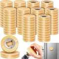 Vesici 100 Pcs Magnetic Bottle Opener 2.5in DIY Bamboo Round Shape Beer Openers by Vesici