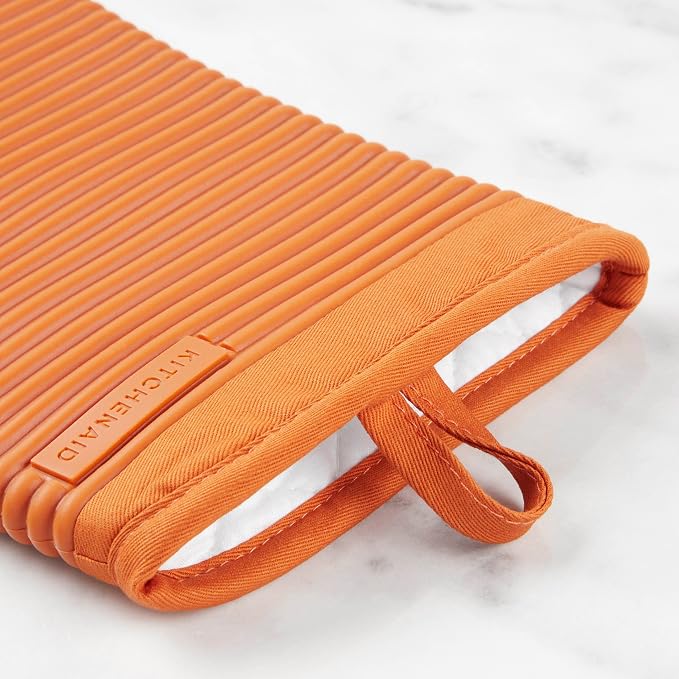 KITCHENAID Ribbed Soft Silicone Oven Mitt 2-Pack Set - Image 5