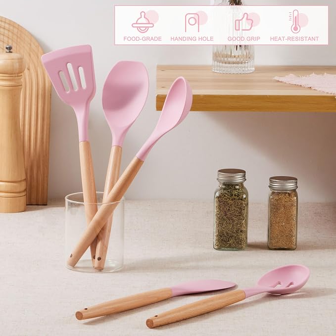 E-far Silicone Cooking Utensils Set, 5-Piece Kitchen Utensils Set - Image 5