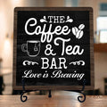 Coffee Bar Sign, Love is Brewing Farmhouse Tabletop Decor, Coffee and Tea Lover by TIRYWT