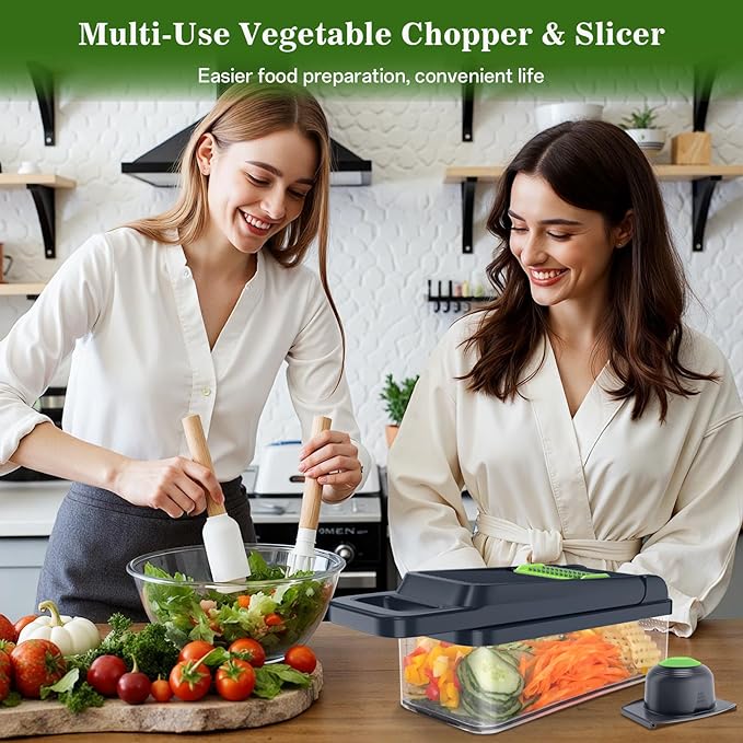 HomeHacks Vegetable Chopper Vegetable Cutter, 12 in 1 Kitchen Gadget, Onion - Image 7