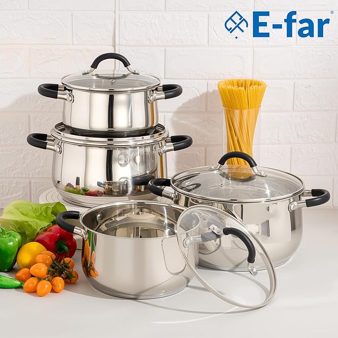 E-far Stainless Steel Stock Pot, 8 Quart Large Cooking Pot - Image 7