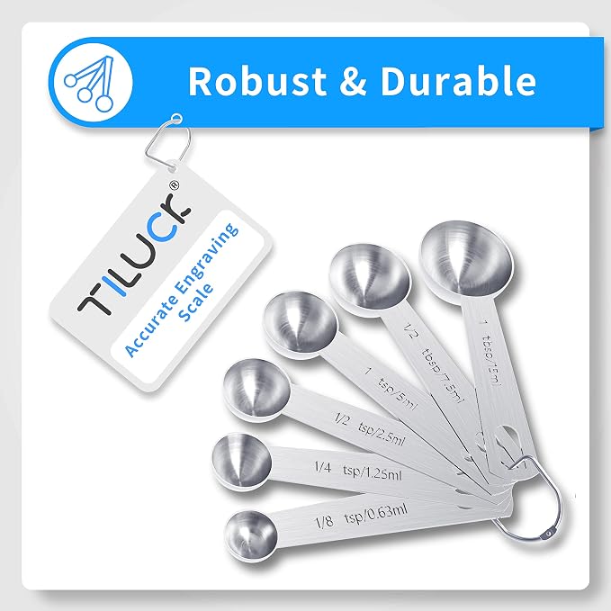 TILUCK Stainless Steel Measuring Cups & Spoons Set, Coffee Scoop Spoon - Image 3
