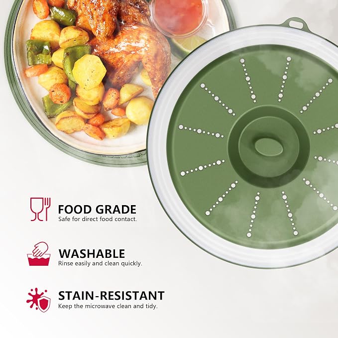 WVM Microwave Splatter Cover & Mat, Vented Collapsible Splatter Guard dish - Image 3