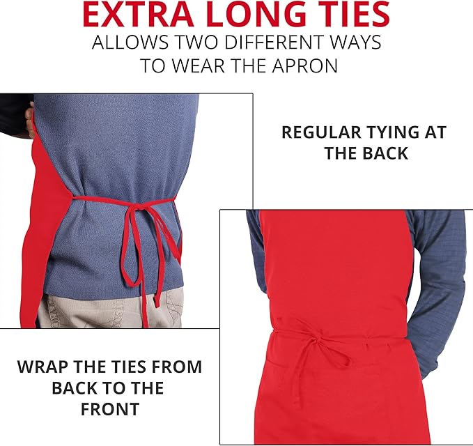 Utopia Kitchen 10 Pack Bib Apron Adjustable - Image 5