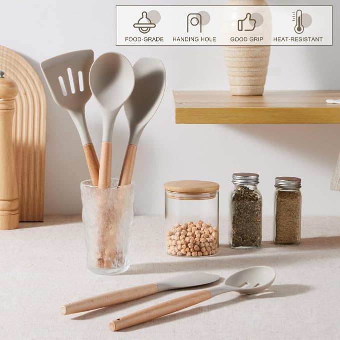 E-far Silicone Cooking Utensils Set, 5-Piece Kitchen Utensils Set - Image 5