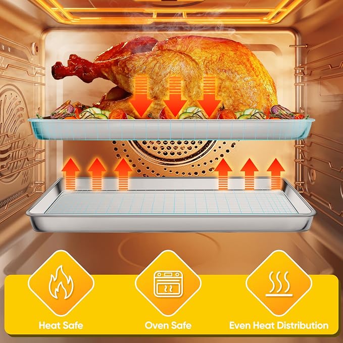 Homikit 2 Pack Baking Sheet, 16x12 Inches Stainless Steel Cookie Sheets - Image 6