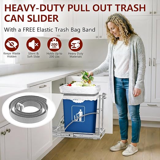 ANASTA Under Sink Trash Can Pull Out Trash Hidden - Image 4
