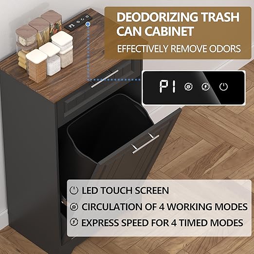 Single 10 Gallon Tilt Out Trash Can Cabinet - Image 2