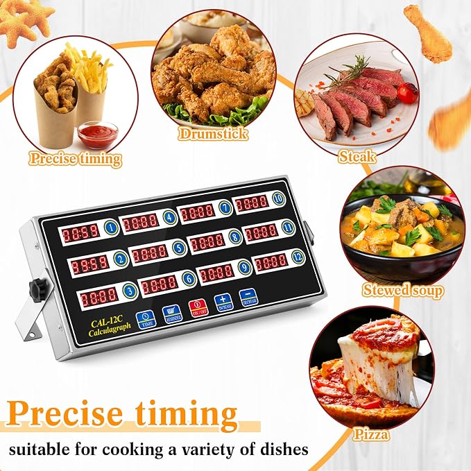 Relaxweex 1 Pack Commercial 12 Channel Digital Kitchen Timer, Wall Mount or - Image 7