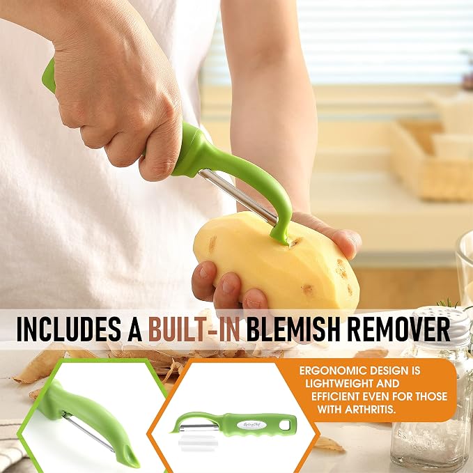 Spring Chef Premium Swivel Vegetable Peeler, Soft Grip Handle and Ultra Sharp - Image 5