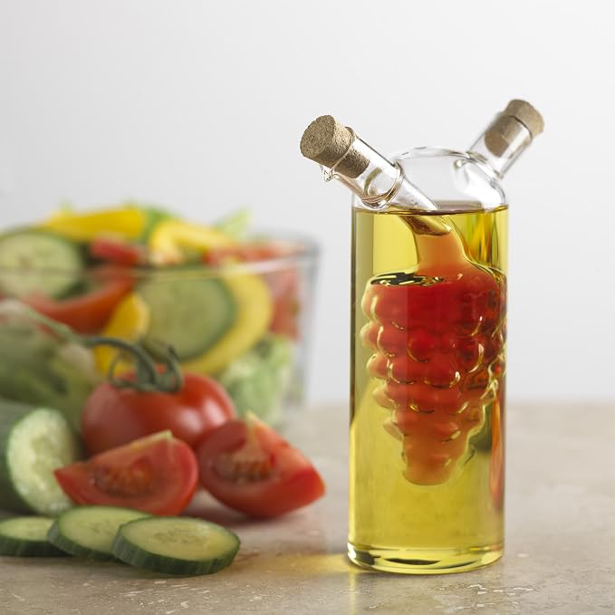 Fox Run 7050 Run Grape Motif Oil and Vinegar Cruet Dispenser Bottle - Image 5