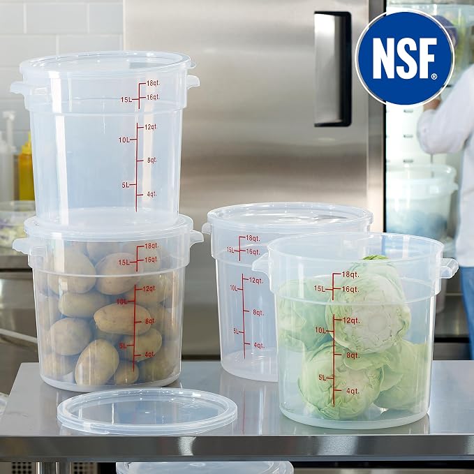 CURTA 18 Quart Translucent Round Food Storage Container - Image 5