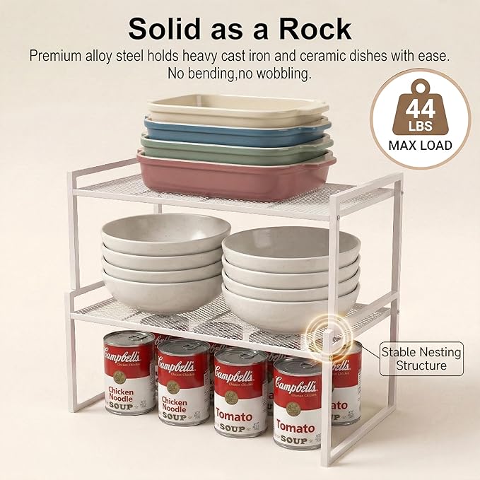 Set of 2 Cabinet Organizers 16.1''W 44 LBS Load Capacity Heavy Duty Kitchen - Image 5