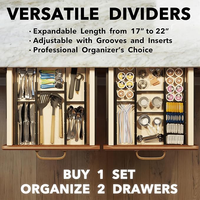 SpaceAid Bamboo Drawer Dividers - Image 5