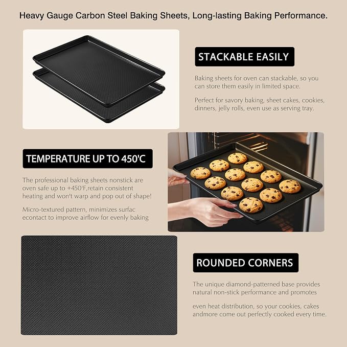 2-Pack Commercial & Home Baking Sheet Pans - Image 3