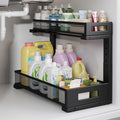 1 Pack 17IN Depth Under Sink Storage Organizer, Large 2-Tier Elegant Mesh Pull by UnderSinkOrganizer
