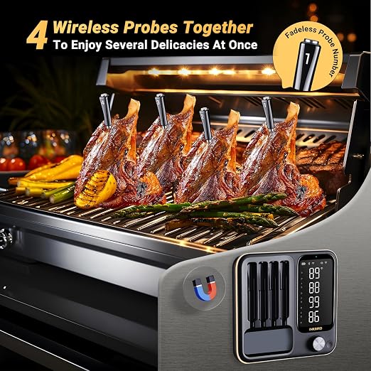 Wireless Meat Thermometer with 4 Probes, INKBIRD WiFi Meat Thermometer Digital - Image 3