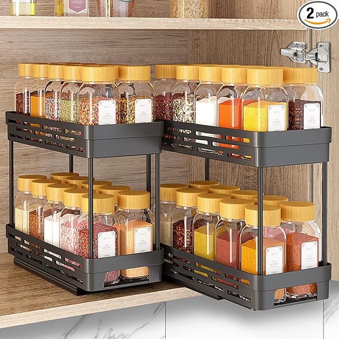 2 Pack Pull Out Spice Rack Organizer by DABIGE