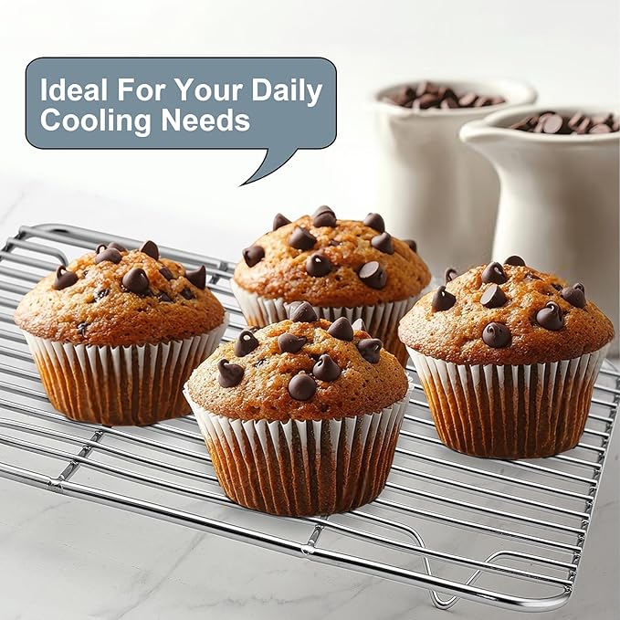 TeamFar Cooling Rack, 9.75” x 7.5” Stainless Steel Wire Baking Rack - Image 5