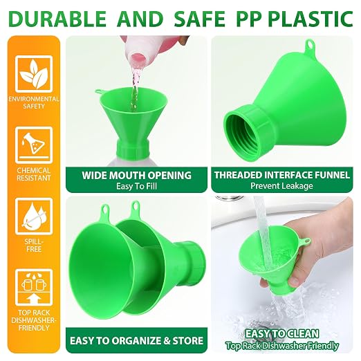 Threaded Funnel Easy Fill Funnel, Twist On Empty Spray Bottle Refill Adapter Fit - Image 3