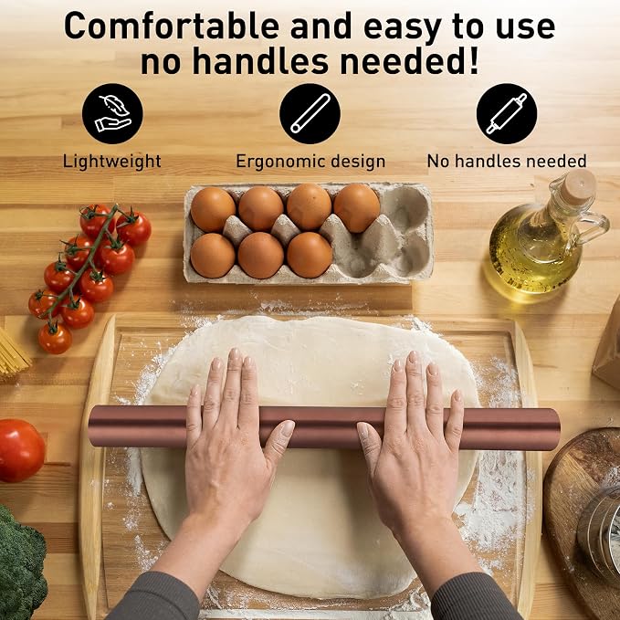 Zulay Kitchen 15.9 inch Professional Stainless Steel Rolling Pin - Image 7