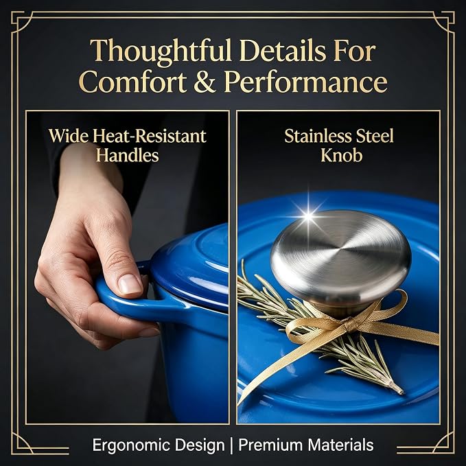QuliMetal Enameled Cast Iron Cookware Set, 4-Piece Pots and Pans Set - Image 7
