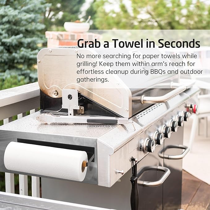 KES Magnetic Paper Towel Holder, Wood & Metal Paper Towel Roll Holder - Image 7