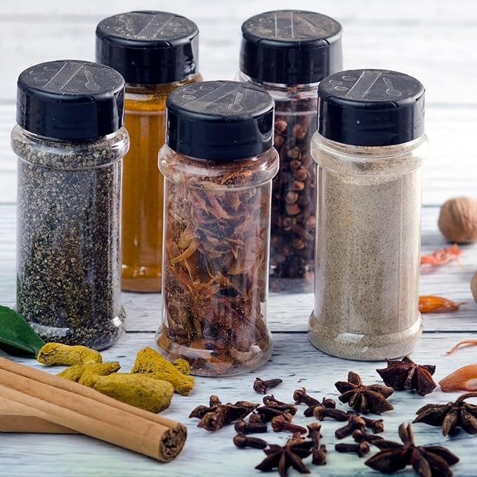 TUZAZO 24 Pcs Spice Bottles Plastic Seasoning Containers, 3 Oz Clear Plastic - Image 4
