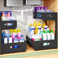 Under Sink Organizer, L-Shaped Adjustable Height, Mesh Sliding Drawer by Kitstorack