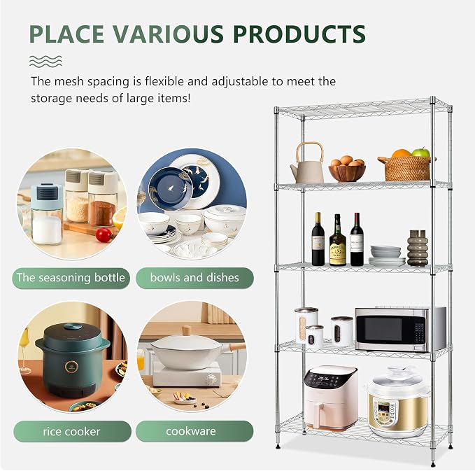 BestOffice | 5-Tier Wire Storage Shelves - Image 4
